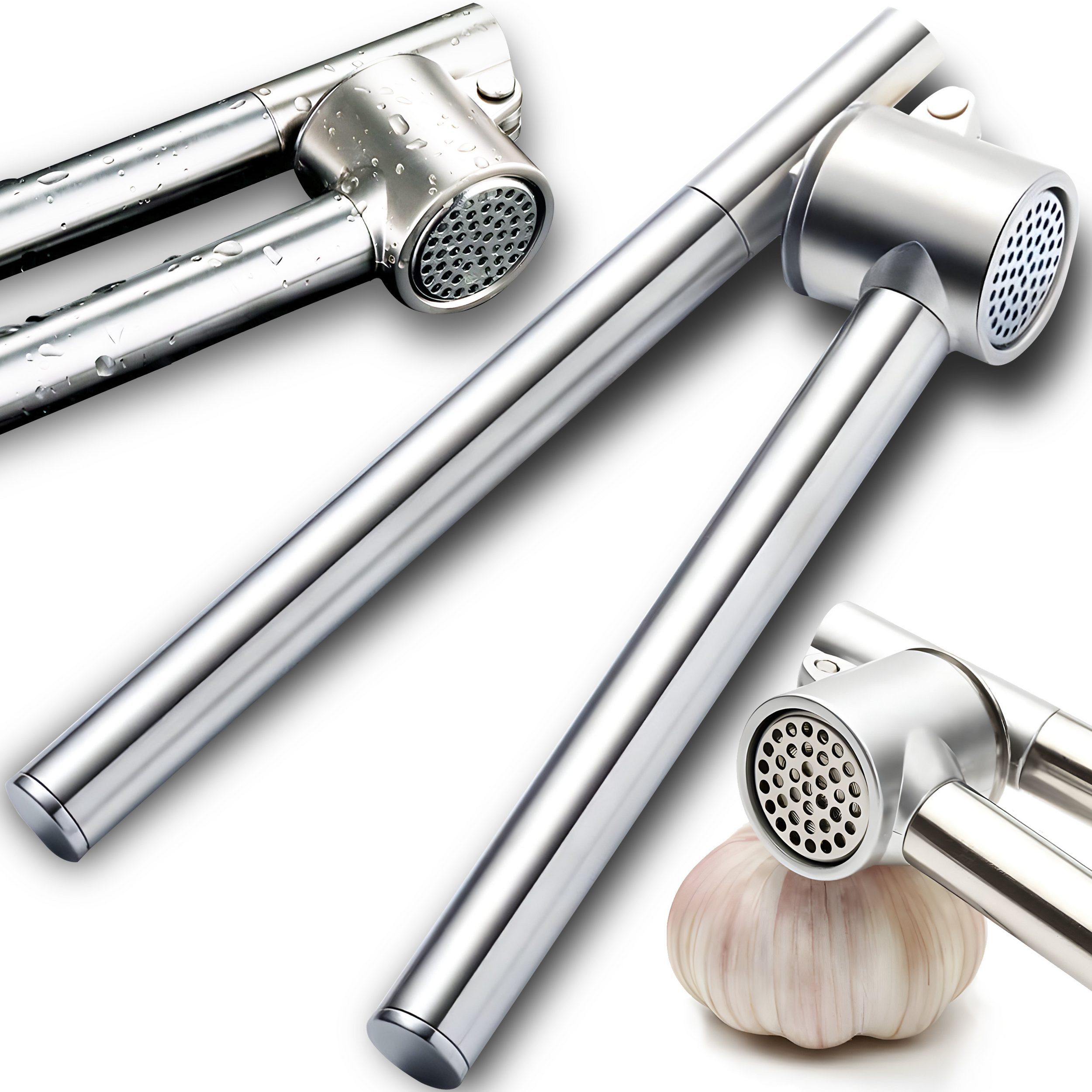 FELIXLEO Knoblauchschneider Knoblauchpresse Knoblauchschneider Edelstahl Brecher Garlic Müheloses (1 St)