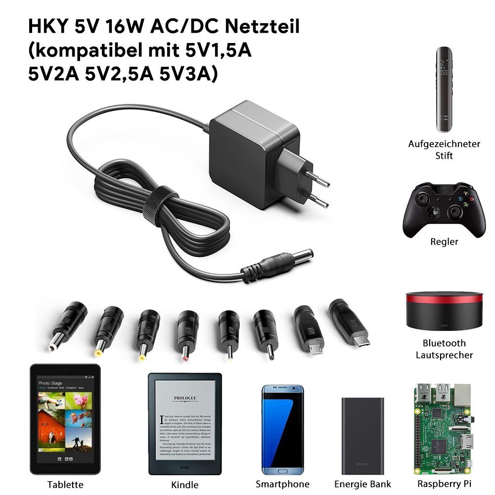 HKY USB-C Ladegerät 5V 3A für PS Portal, PS 5,Xbox Series X,Switch, Tiptoi Netzteil (Unterstützt Controller & Lernspielzeug,Smart IC, sichere Schnellladung)
