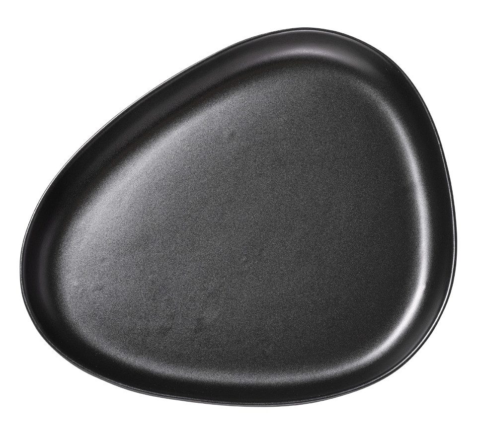 Speiseteller Curve Stoneware Platzteller black