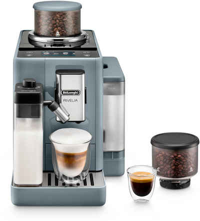 De'Longhi Kaffeevollautomat Rivelia EXAM440.55.G, zwei 250g-Bohnencontainer, grau