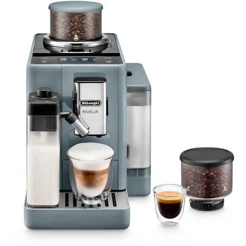 De'Longhi Kaffeevollautomat Rivelia EXAM440.55.G, zwei 250g-Bohnencontainer, grau