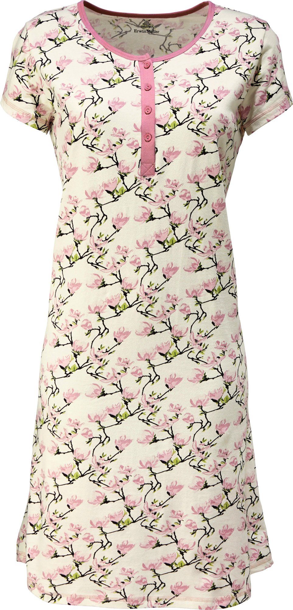 Erwin Müller Nachthemd Damen-Nachthemd Single-Jersey Blumen günstig online kaufen