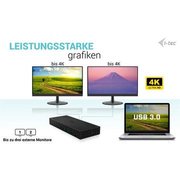 I-TEC Laptop-Dockingstation USB 3.0 USB-C Thunderbolt 3x 4K Gen 2, + Power Delivery 100W