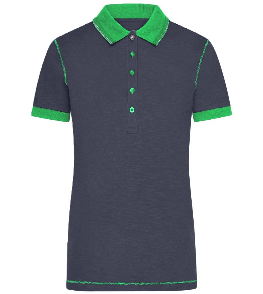 James & Nicholson Poloshirt Doppelpack Damenpoloshirt in trendiger Slub Qualität Urban Polo JN979 (Spar-Set, 2er-Pack) Hochwertiger Single Jersey aus Flammgarn