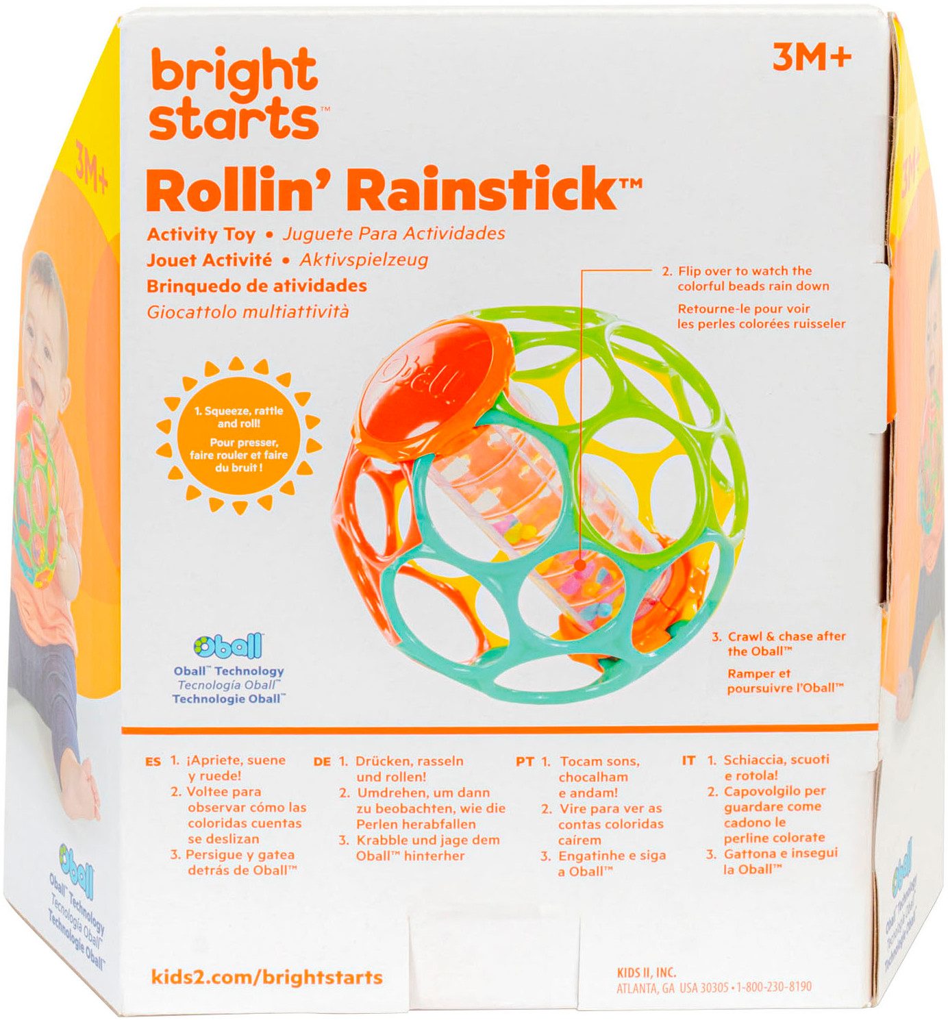 Bright Starts Greifspielzeug Rollin' Rainstick Rattle