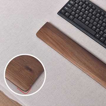 GelldG Handgelenkschutz Tastatur-Handgelenkauflage aus Walnussholz, rutschfester Gummibasis