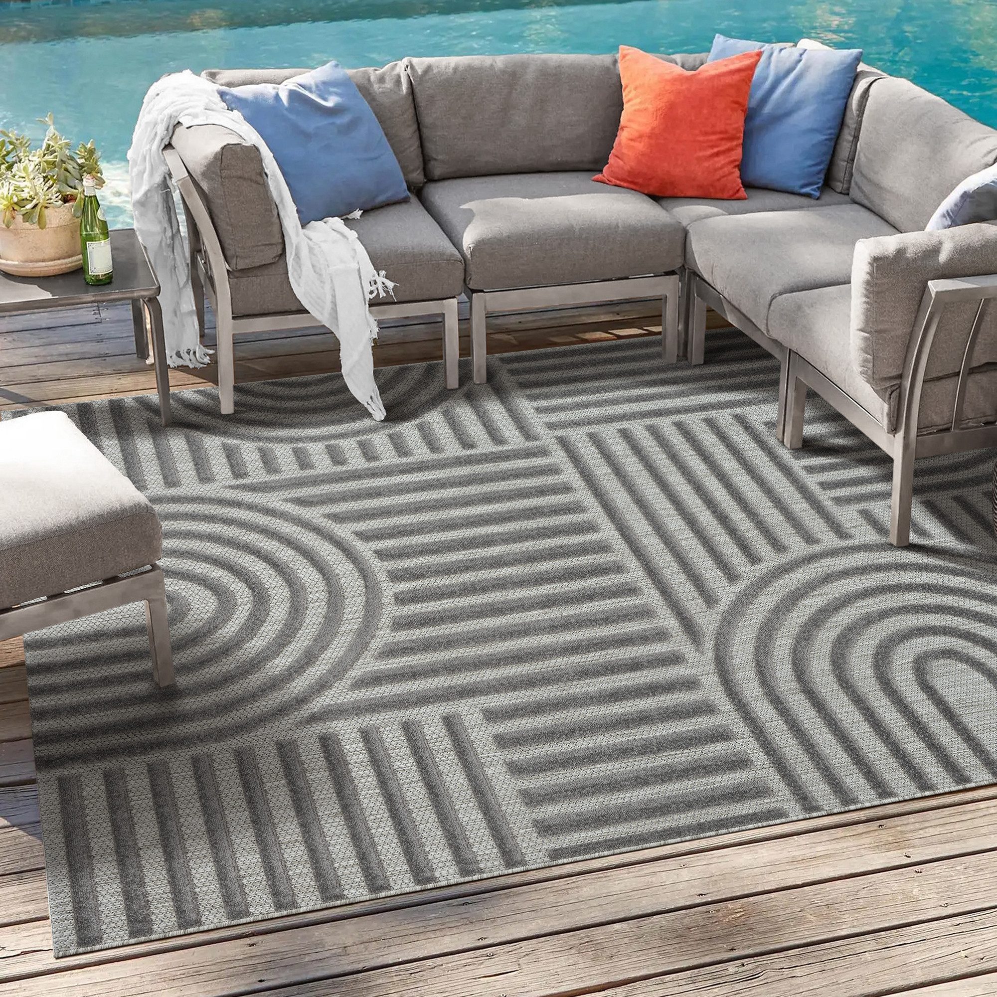 Sanat Teppich Berlin 1, auch als Läufer und in Rund, rechteckig, Höhe: 6 mm, In -und Outdoor geeignet, Außenbereich, Terrasse, Balkon, auch Läufer