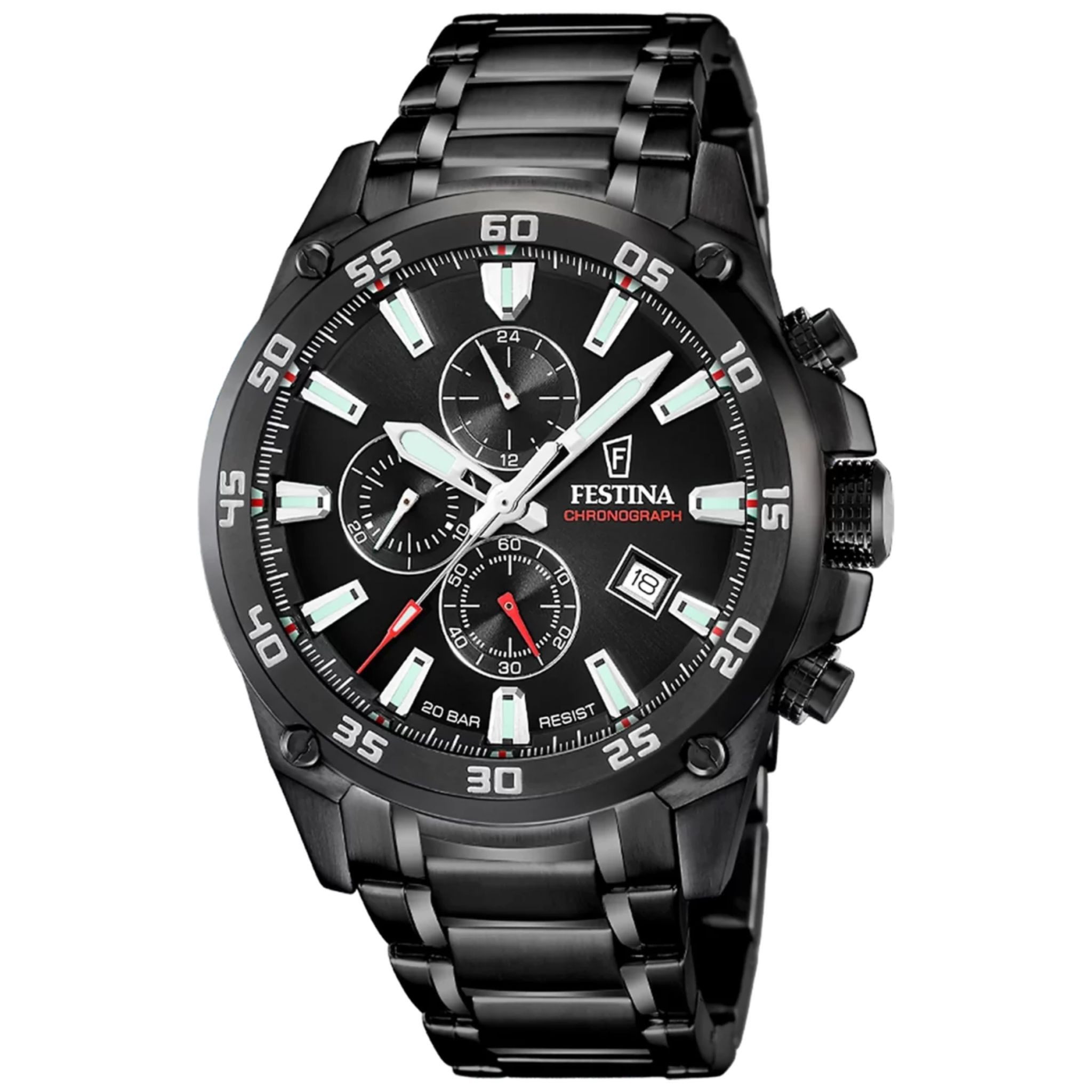 Festina Quarzuhr Herrenuhr Chronograph schwarzes Zifferblatt Festina Modell günstig online kaufen