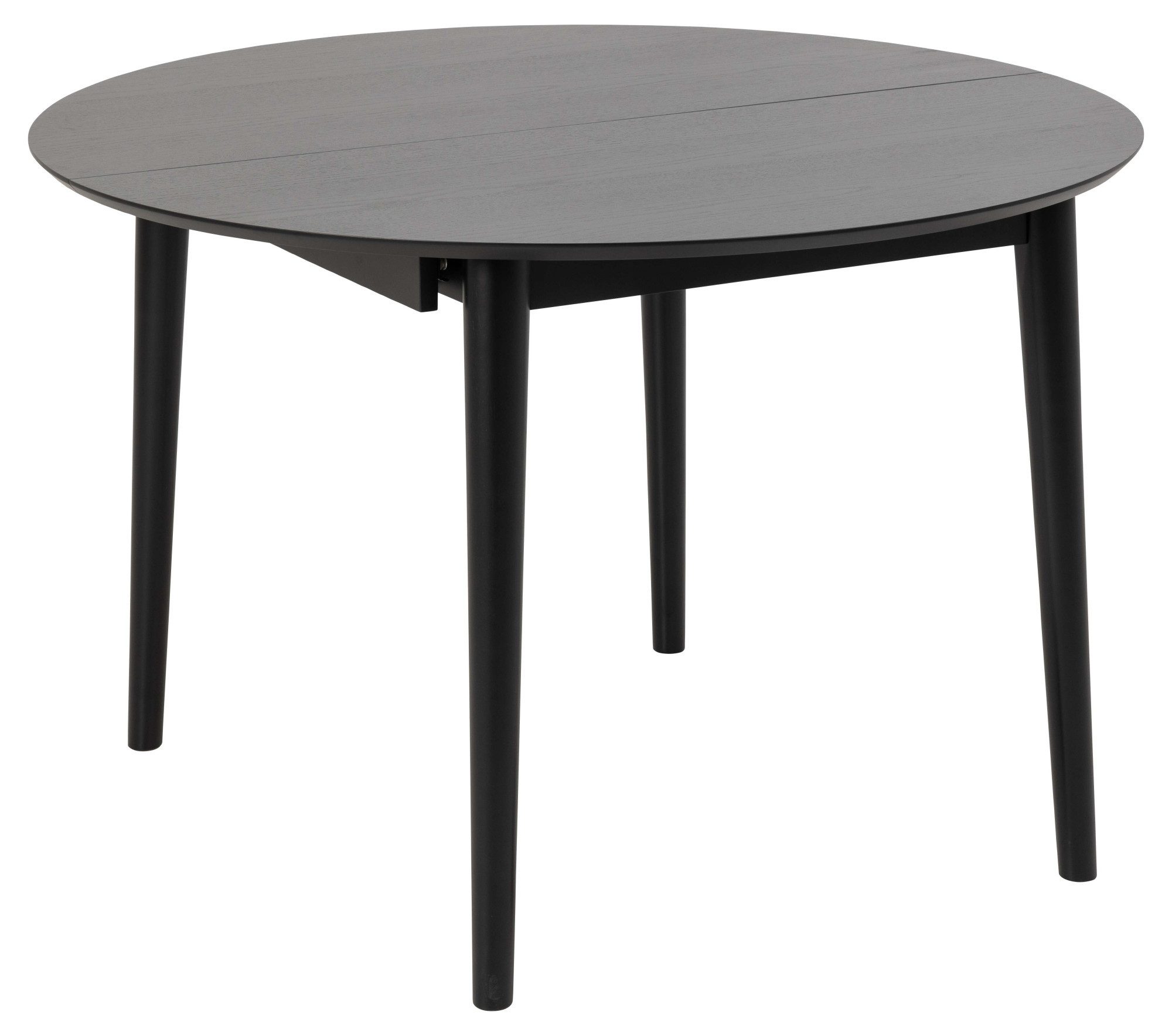ACTONA GROUP Esstisch Montreux Tisch, Esszimmertisch, schwarz lackiertes Eichenfurnier, Schmetterlingsauszug, Blattablage