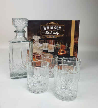 sesua Whiskyglas »Whiskeyglas Set mit Karaffe Glas 5 teilig«, dickwandig
