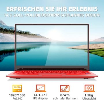 Auusda mit 7 Farben, Tastatur Hintergrundbeleuchtung Notebook (Intel Celeron N3867U, Intel UHD Graphics, 256 GB SSD, 8GB,Präzises Tippen, Elegantes Design, Sicherer Fingerabdruckscanner)