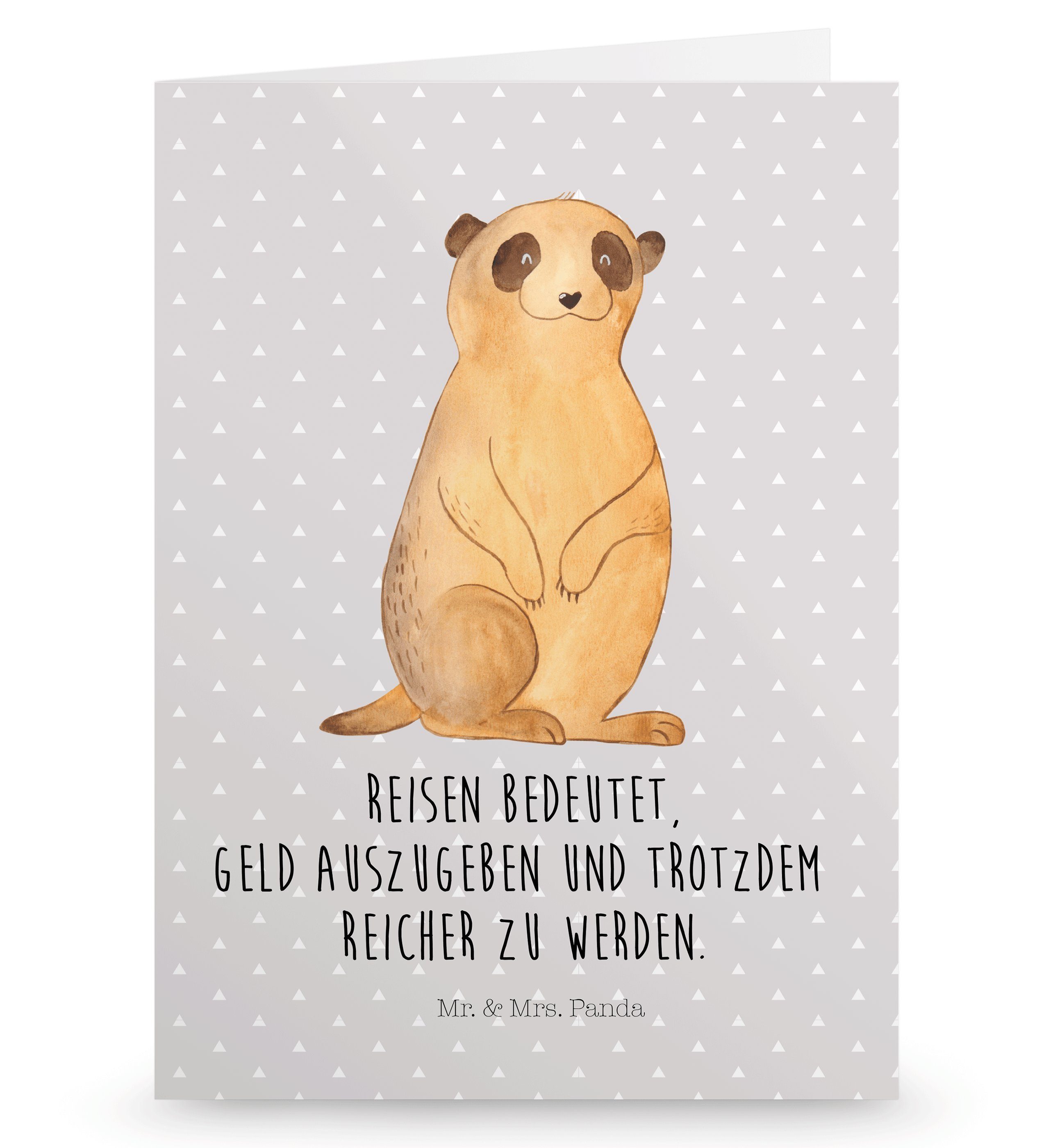 Mr. & Mrs. Panda Grußkarte »Erdmännchen Grau Pastell