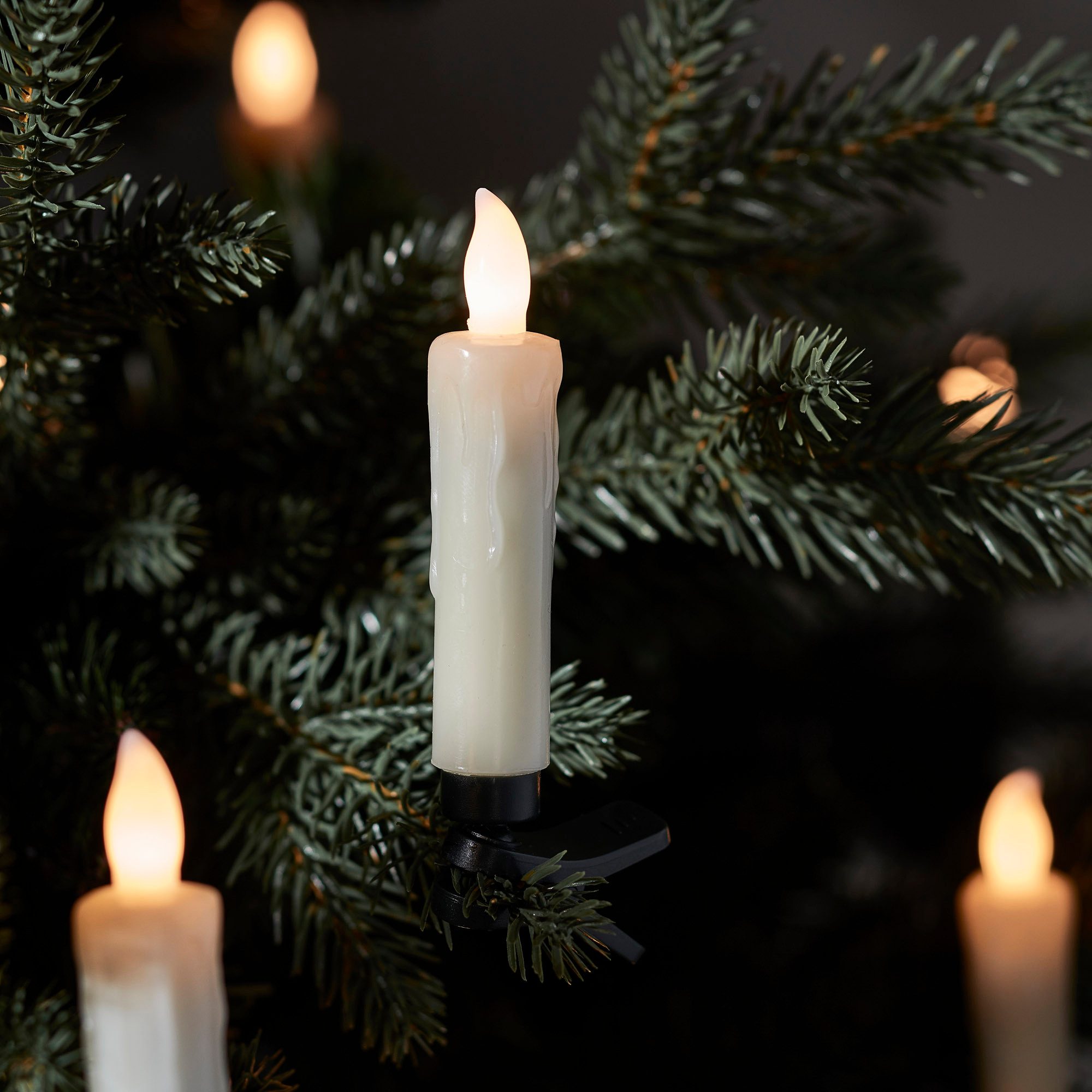 Lights4fun LED-Christbaumkerzen 10er LED kabellose Weihnachtsbaumkerzen