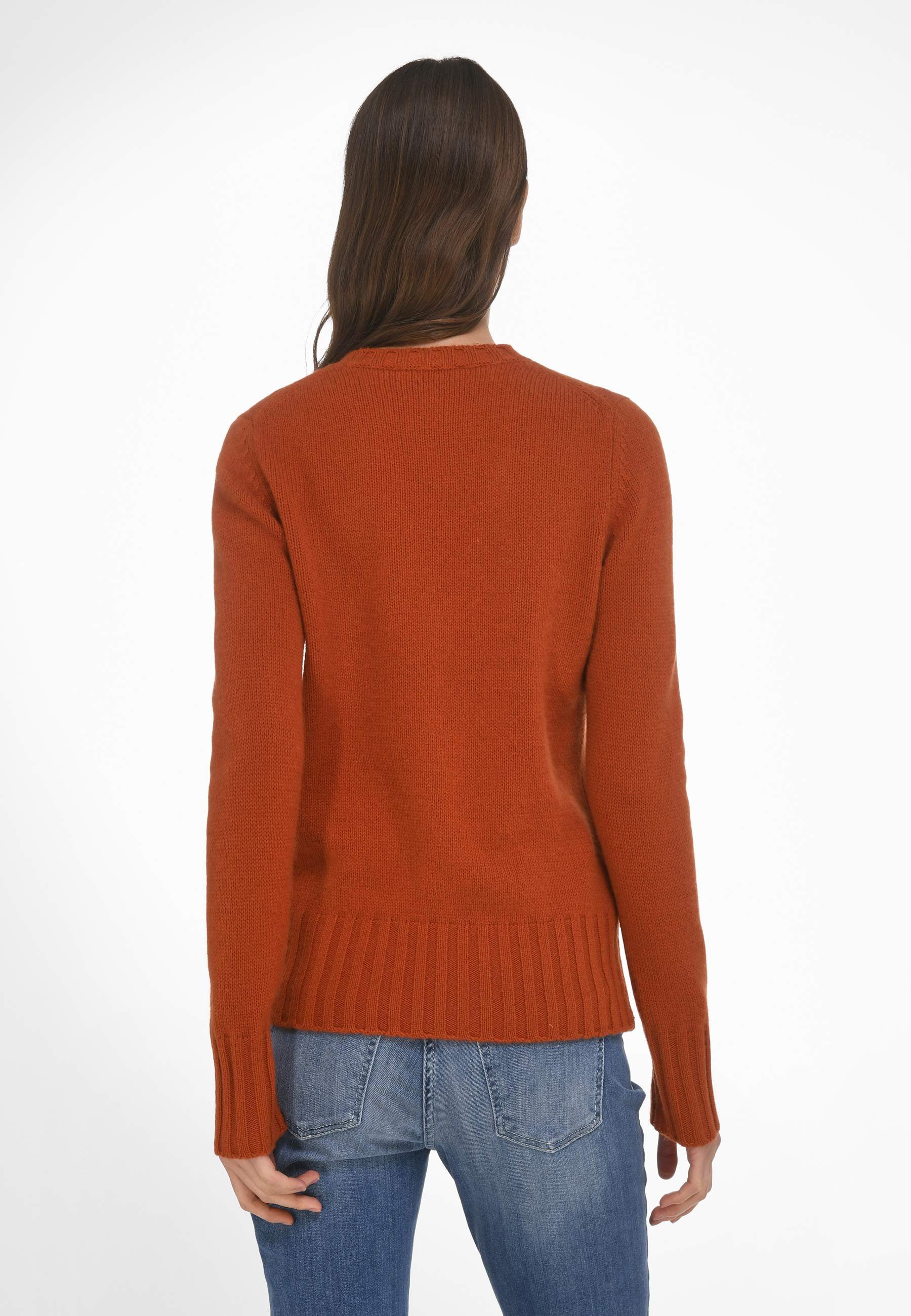 Strickpullover Hahn cashmere Ton-in-Ton-Nähte Peter orange