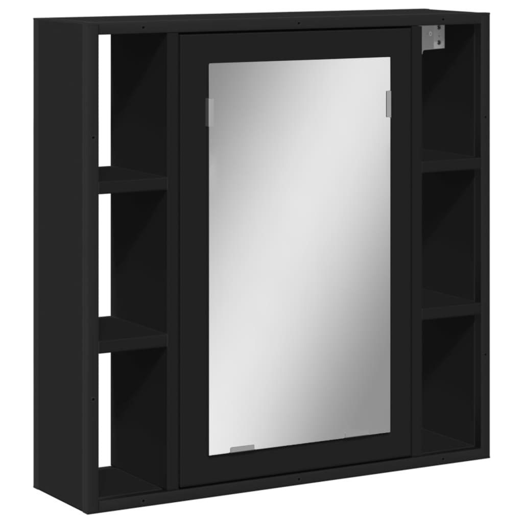vidaXL Badezimmerspiegelschrank Bad-Spiegelschrank Schwarz 60x16x60 cm günstig online kaufen