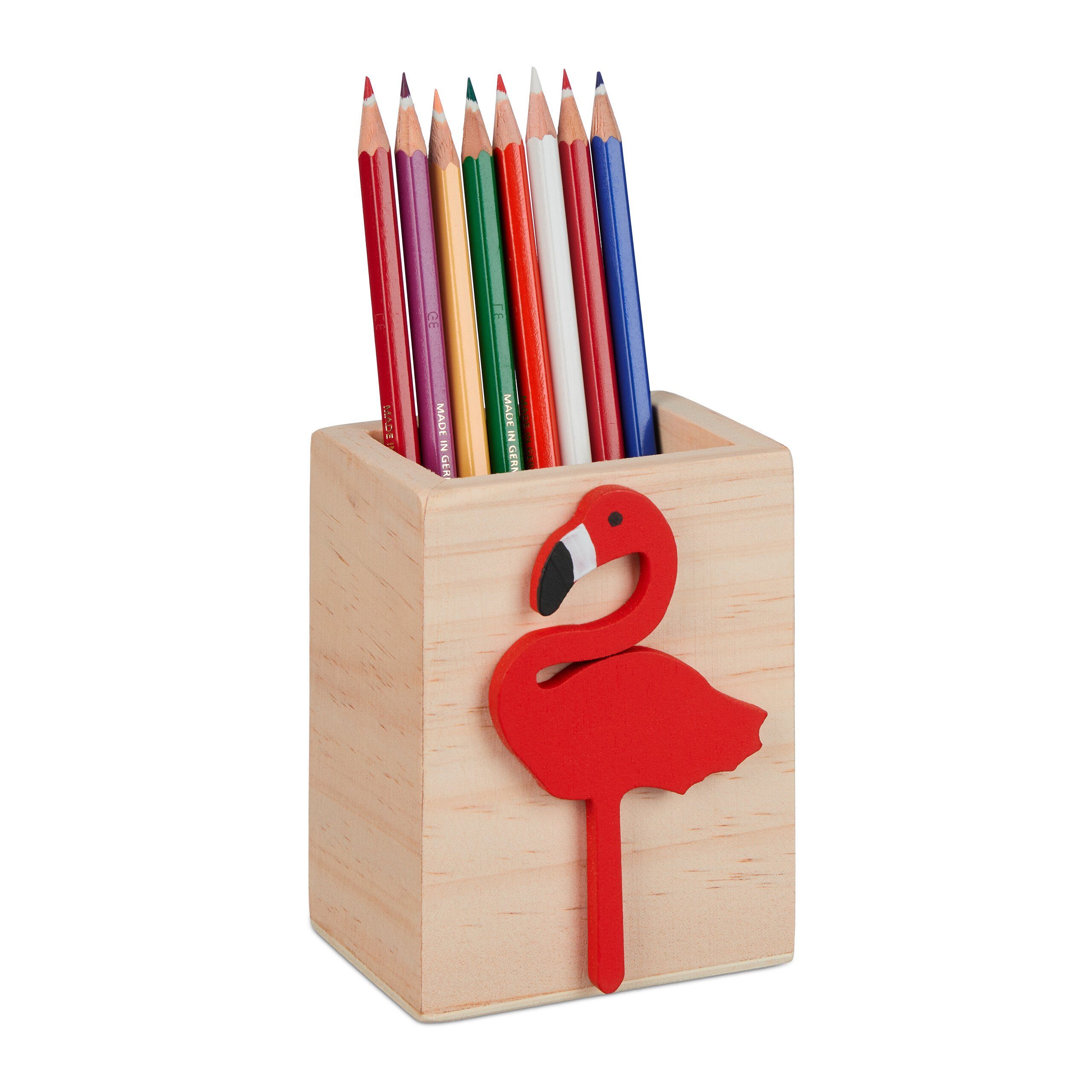 relaxdays Organizer Stiftehalter Flamingo