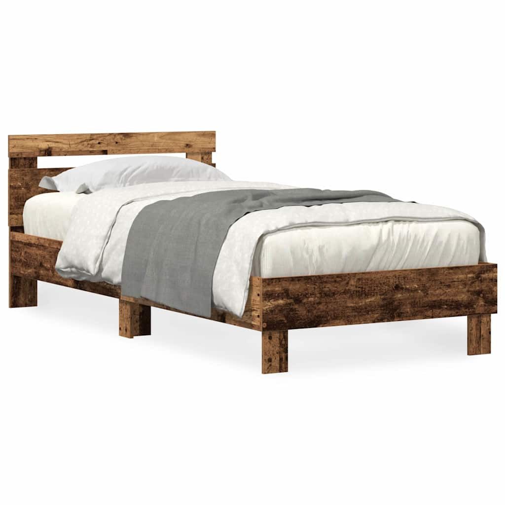 vidaXL Bett Bettgestell Altholz 75 x 190 cm Holzwerkstoff (1-tlg) günstig online kaufen