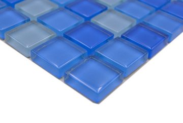 Mosani Mosaikfliesen Glasmosaik Mosaikfliesen hellblau mittelblau BAD WC Küche