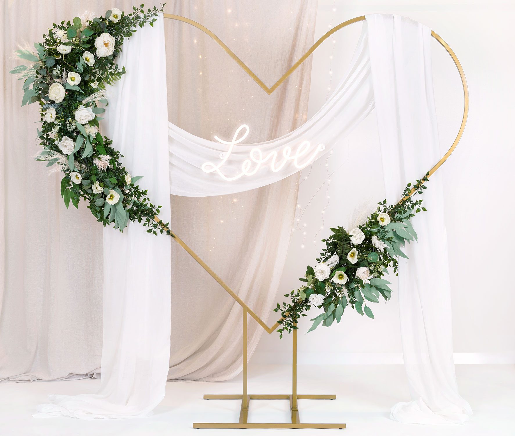 Thumbnail - partydeco Stoff, Musselin Stoff 140cm x 10m Querbehang Freihanddeko Ivory / Elfenbein