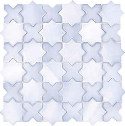 Mosani Mosaikfliesen Quadratisches Keramikmosaik Mosaikfliesen mix grau matt
