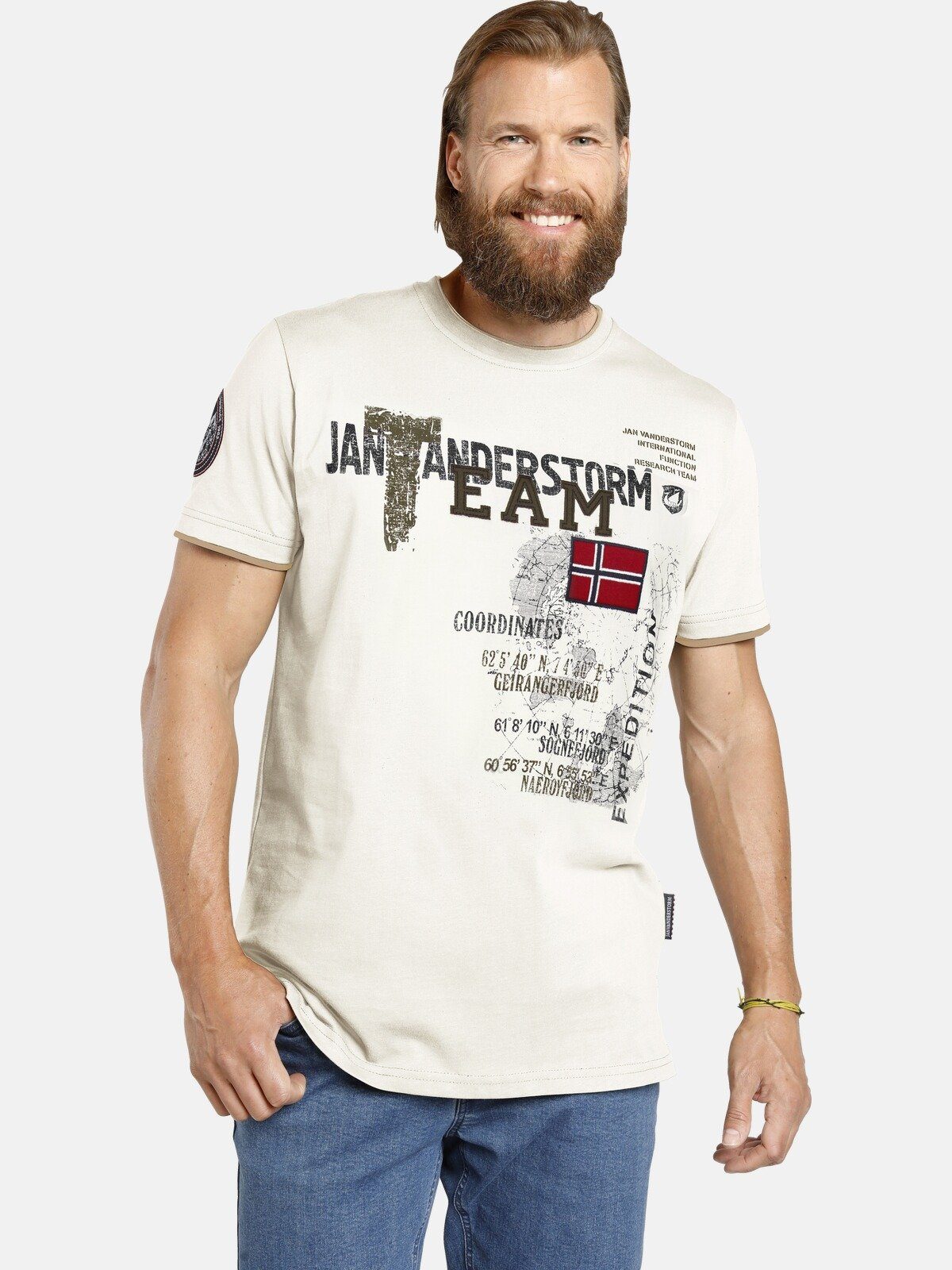 Jan Vanderstorm T-Shirt SÖLVE aus robustem günstig online kaufen