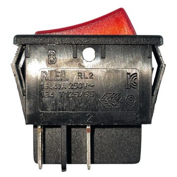 EVE Lichtschalter Wipp Schalter Wippschalter 2 pol 4 Kontakte 250V 16A rot beleuchtet