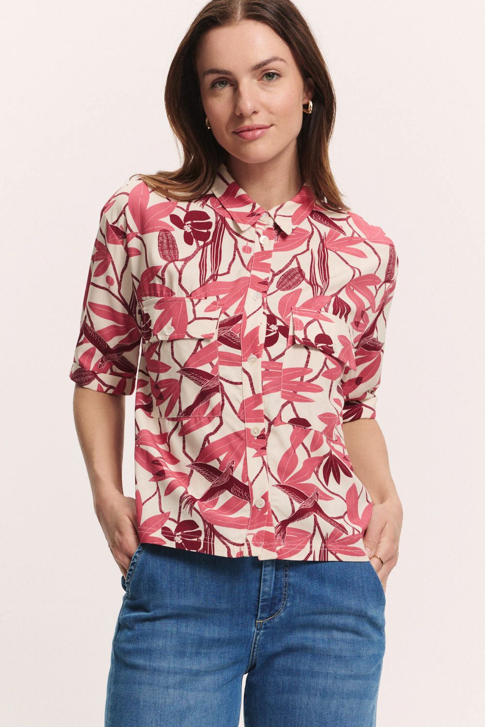 Tranquillo Hemdbluse Oversized Bluse Anii aus EcoVero™ Viskose Oversized-Bluse aus nachhaltiger LENZING ECOVERO Viskose