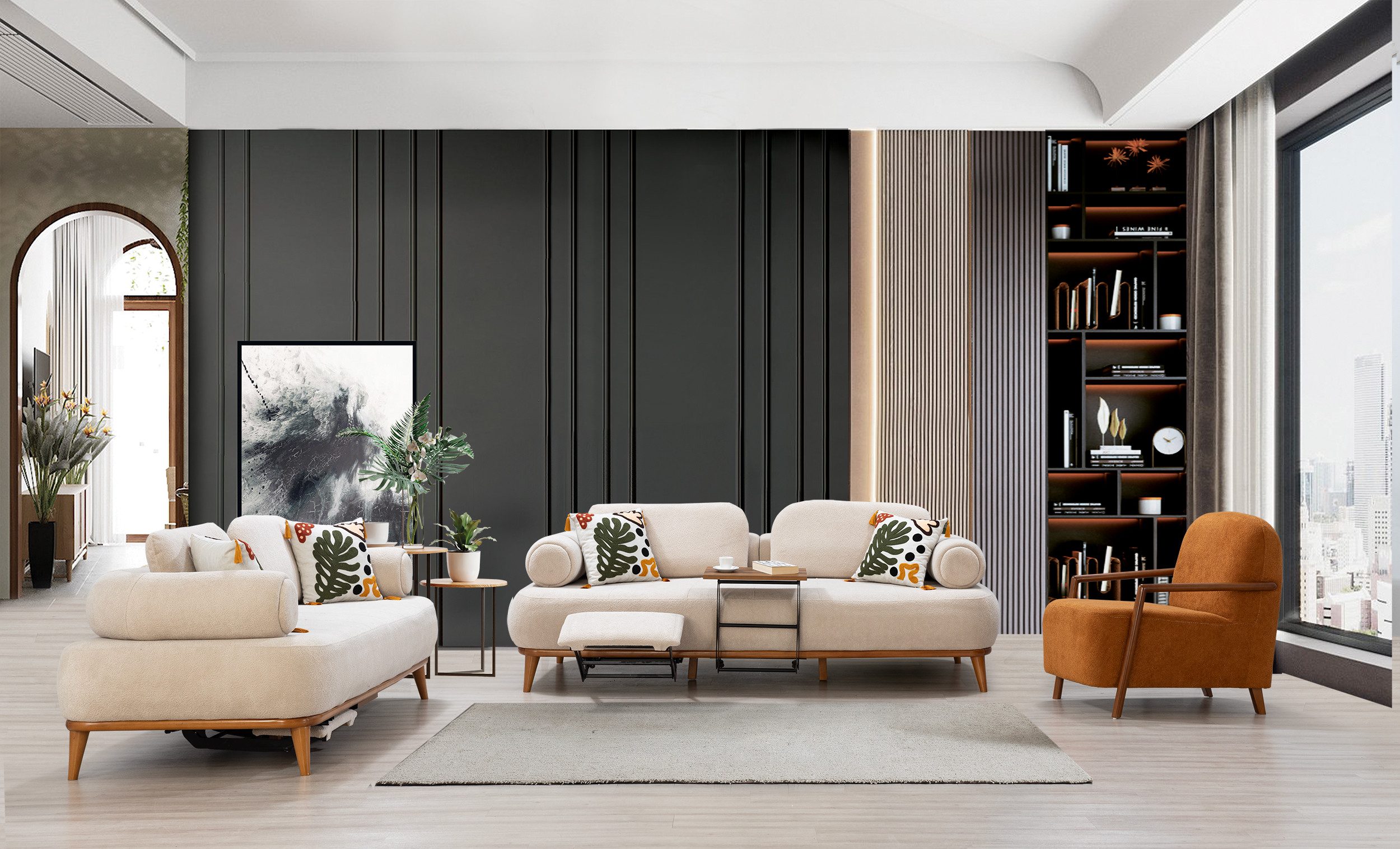 Nobelaa Sofa Sitzgruppe/Sofa Set - Wohnzimmergarnitur "Hortensia" 3+3+1