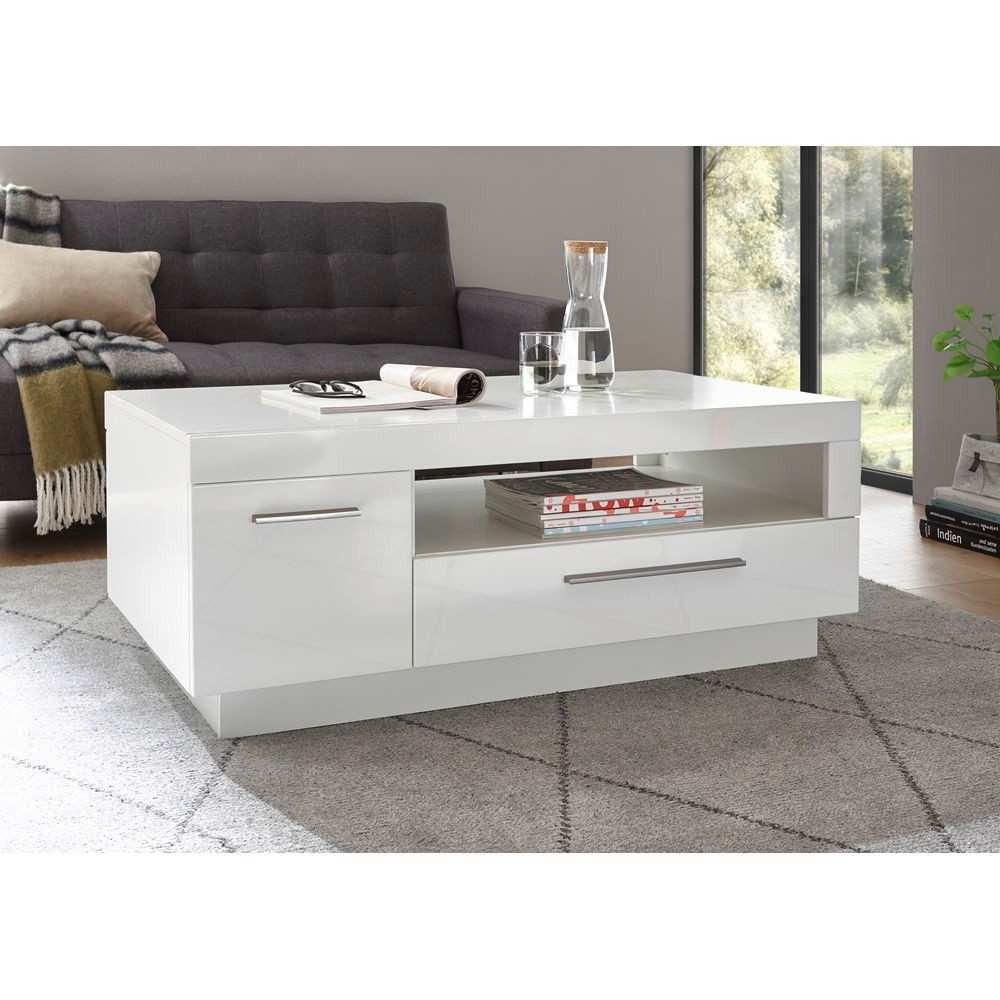 Lomadox Couchtisch Mailand-61, MAILAND-61, zeitlos modern, in Hochglanz wei günstig online kaufen