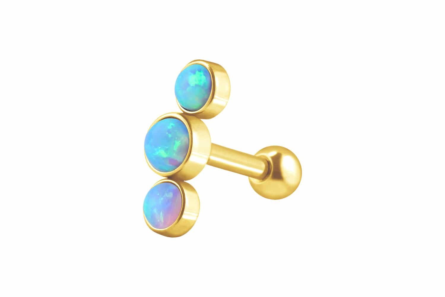 Piercing-Set Chirurgenstahl Ohrpiercing 3 SYNTHETISCHE OPALE