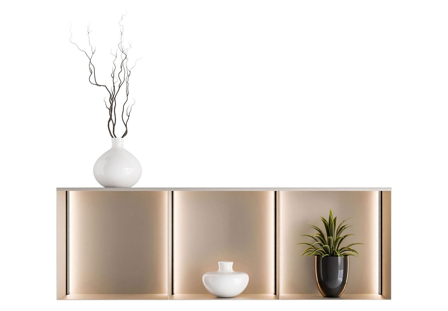 Lookway Regal QUADRO II aus Metall mit LED-Beleuchtung