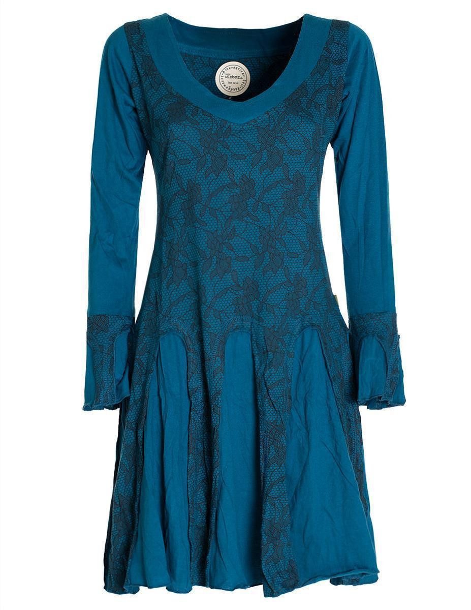 Jerseykleid Damen Langarm Longshirt-Kleid Sweatkleid Shirt-Kleid Tunika-Kleid
