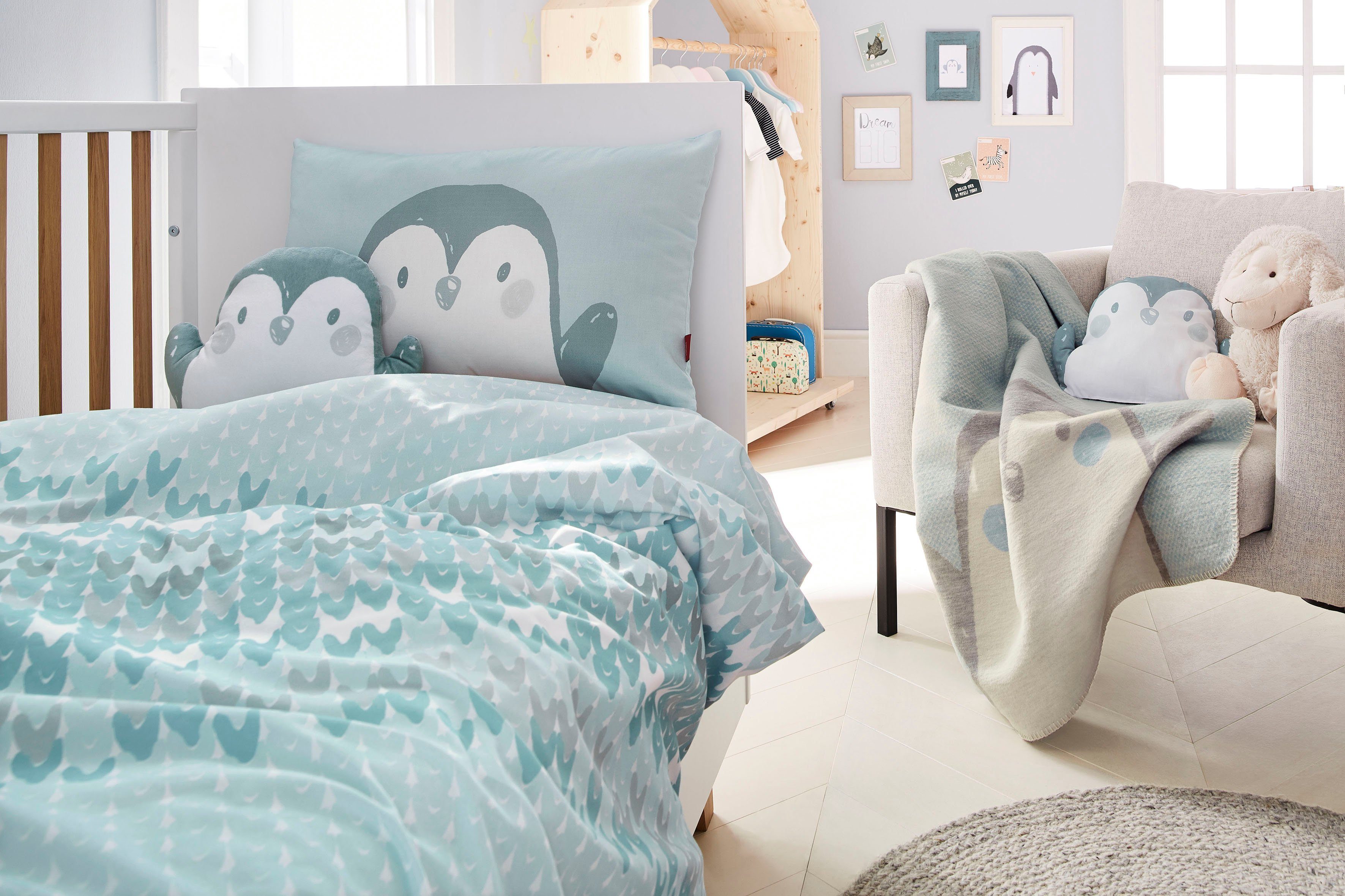 s.Oliver Junior Babybettwäsche Pinguin, Satin, mit günstig online kaufen