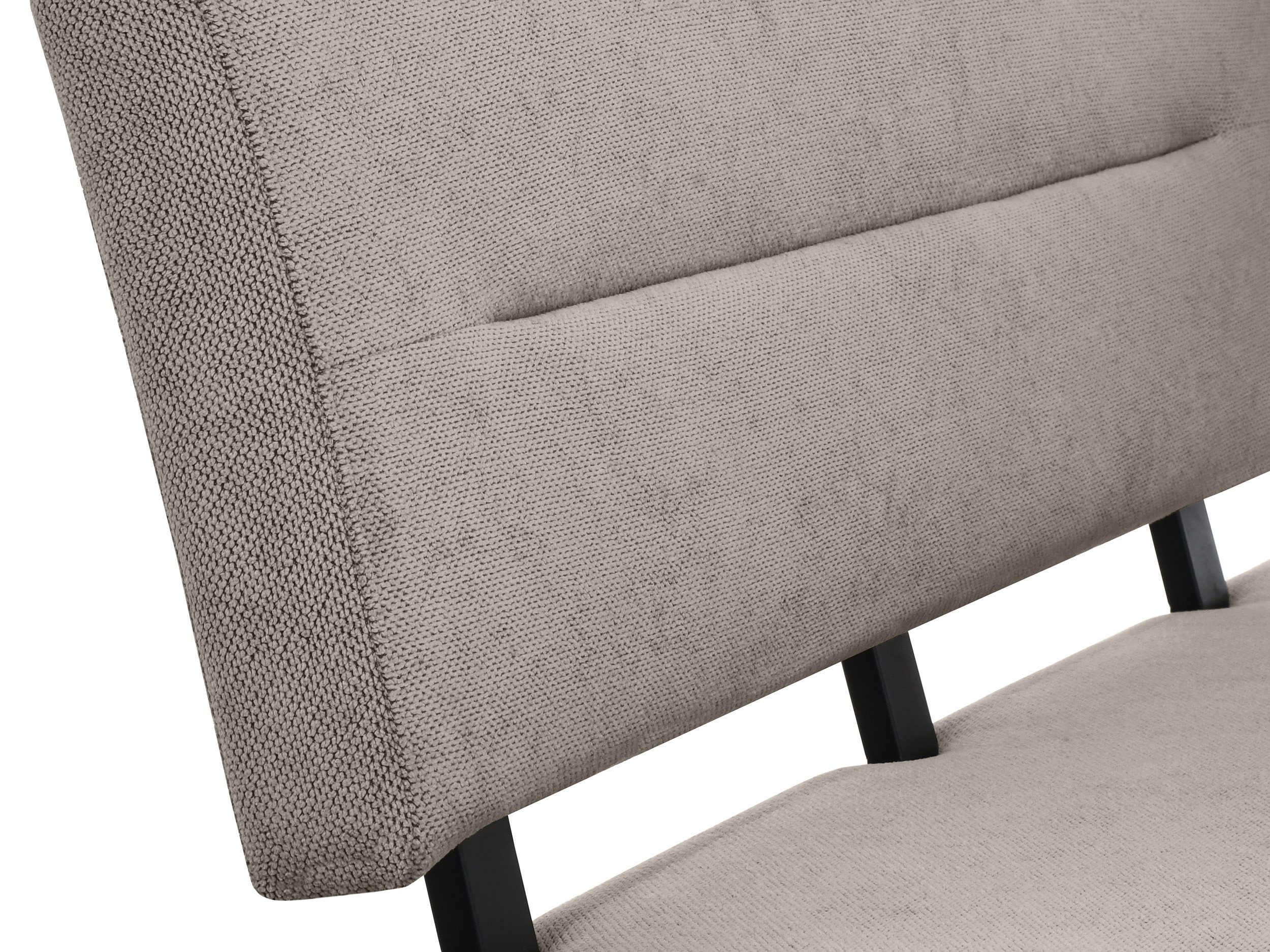 Beautysofa Eckbank ZERRA moderne Küchen-Eckbank und Esszimmerbank mit Stoff Curio (192 × 153 cm, hohe Rückenlehne), schwarzen pulverbeschichteten Metallbeinen