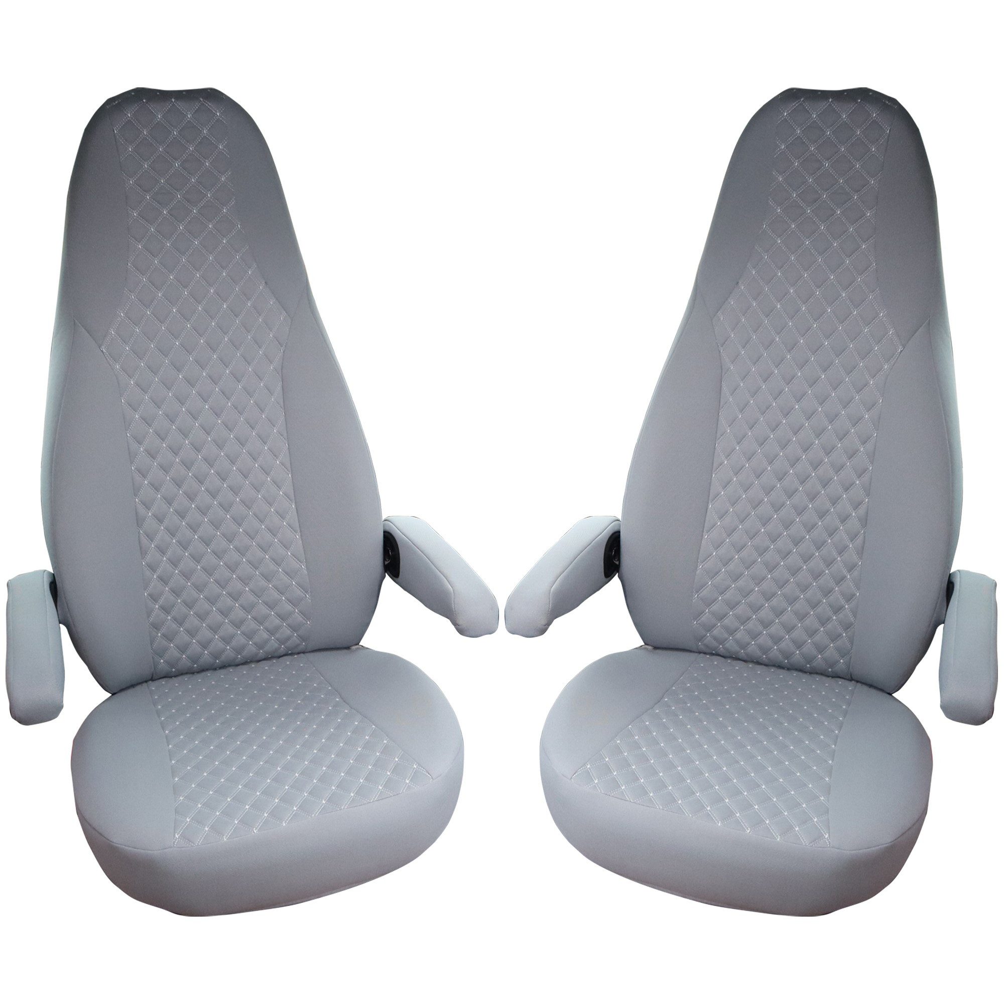 BREMER SITZBEZÜGE Autositzbezug für Wohnmobil mit ISRI Sitzen (WMI709), Set, 2-tlg., Schonbezüge Sitzbezüge Fahrer und Beifahrer, in Grau