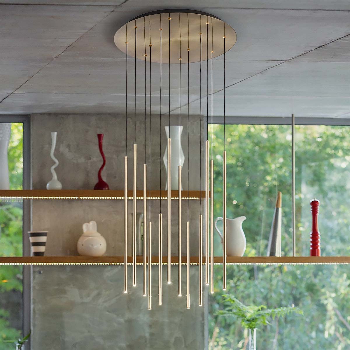 Ideal Lux Pendelleuchte Ideal Lux Filo SP12 Pendelleuchte, Ø: 60 cm, Weiß, LED fest integriert, Extra-Warmweiß, Hängeleuchte