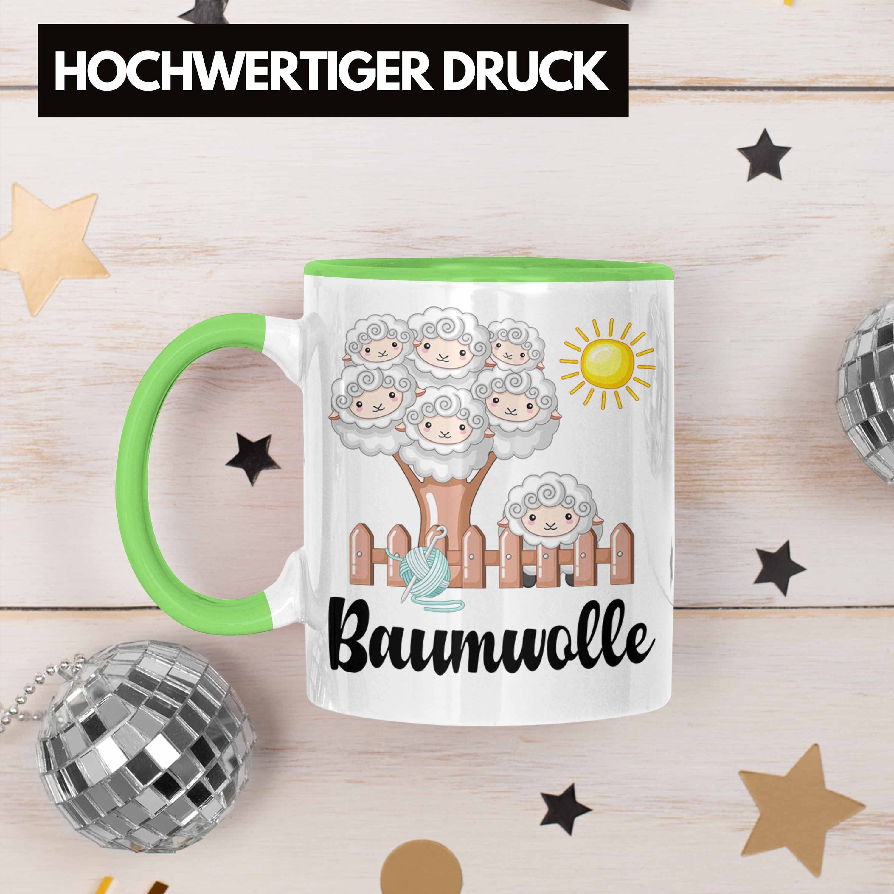 Tasse Baumwolle Schaf Kinder Geschenk Trendation Trendation Landwirt Bauer Sprüche Grün Fun - Cartoon Wortspiel Tasse