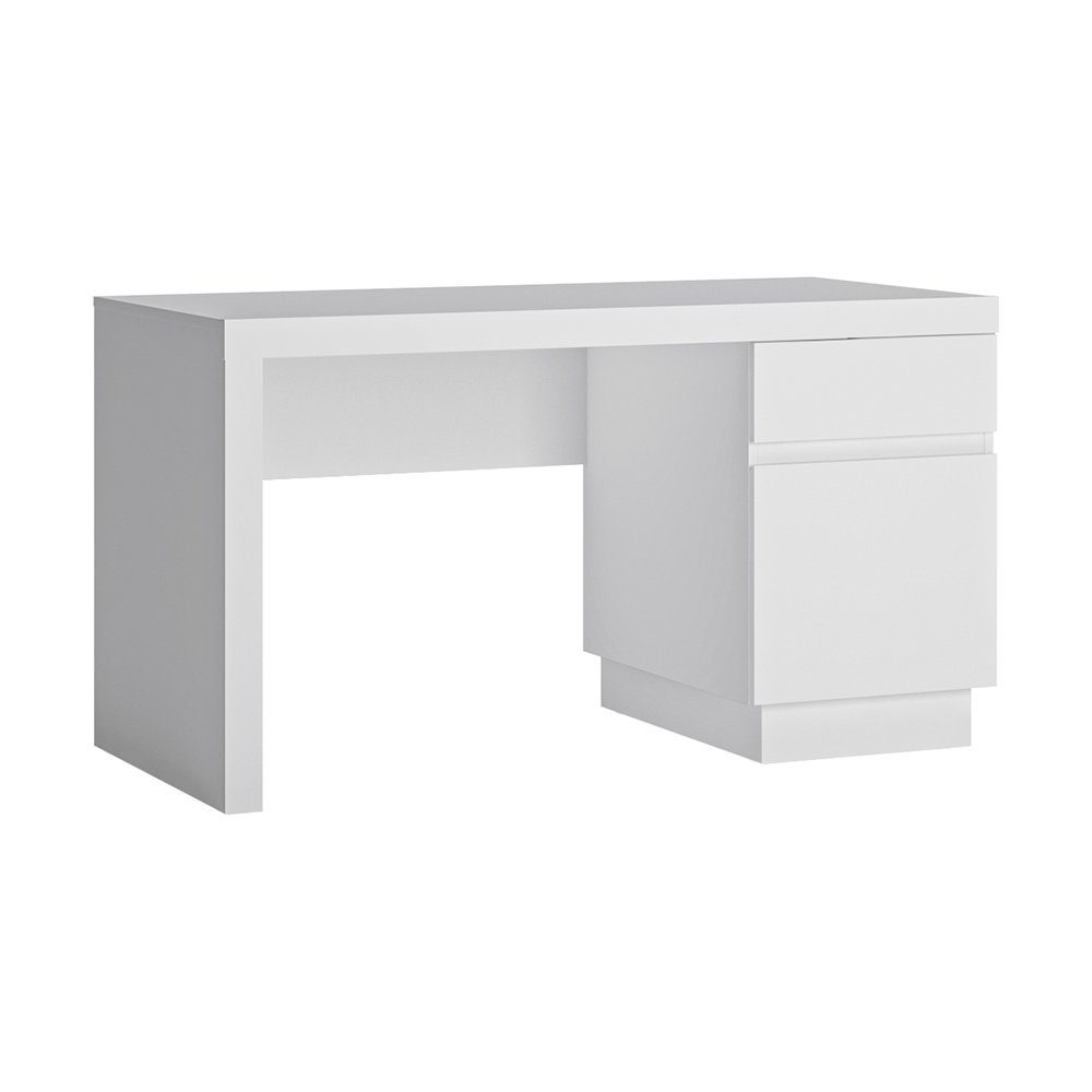 Lomadox Schreibtisch LYNDHURST-129, Schreibtisch, 135 weiß 135/75/65 Hochglanz, in breit, cm cm B/H/T