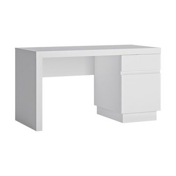 Lomadox Schreibtisch LYNDHURST-129, Schreibtisch, 135 cm breit, in weiß Hochglanz, B/H/T 135/75/65 cm