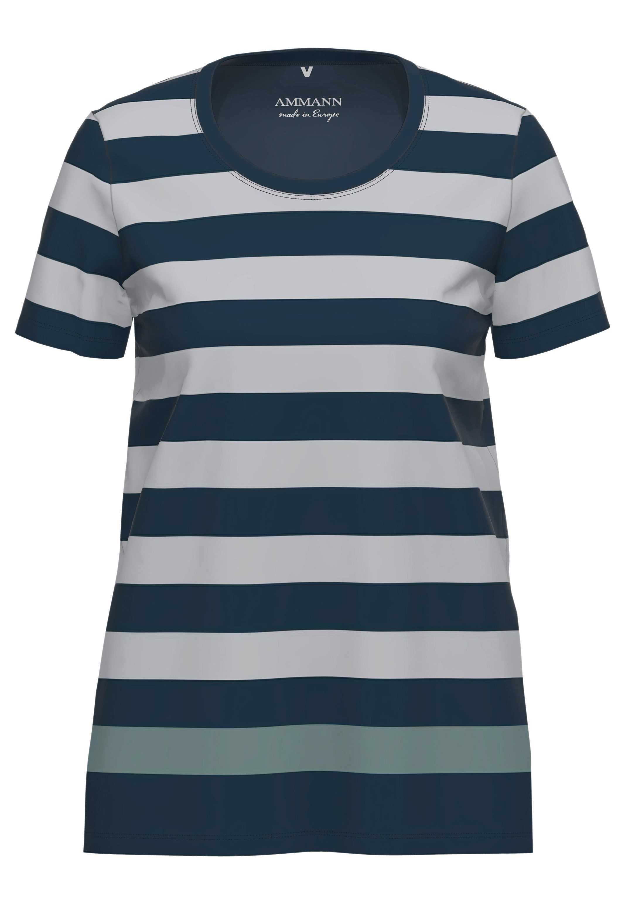 Ammann Pyjamaoberteil Mix & Match (1-tlg) Schlafanzug Oberteil - Baumwolle - Atmungsaktiv - Im Streifen-Design