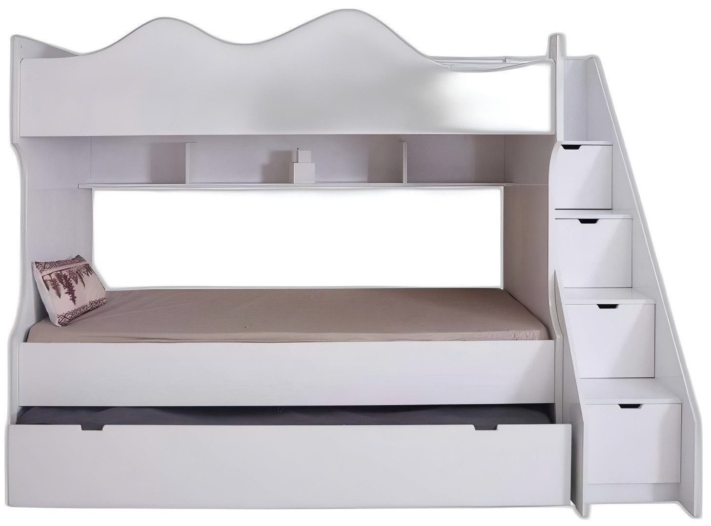 Xlmoebel Etagenbett Helles Jugendbett aus Holz in modernem Design für Kinderzimmer (Jugendbett, 1-St., Kinderbett), Hergestellt in Europa