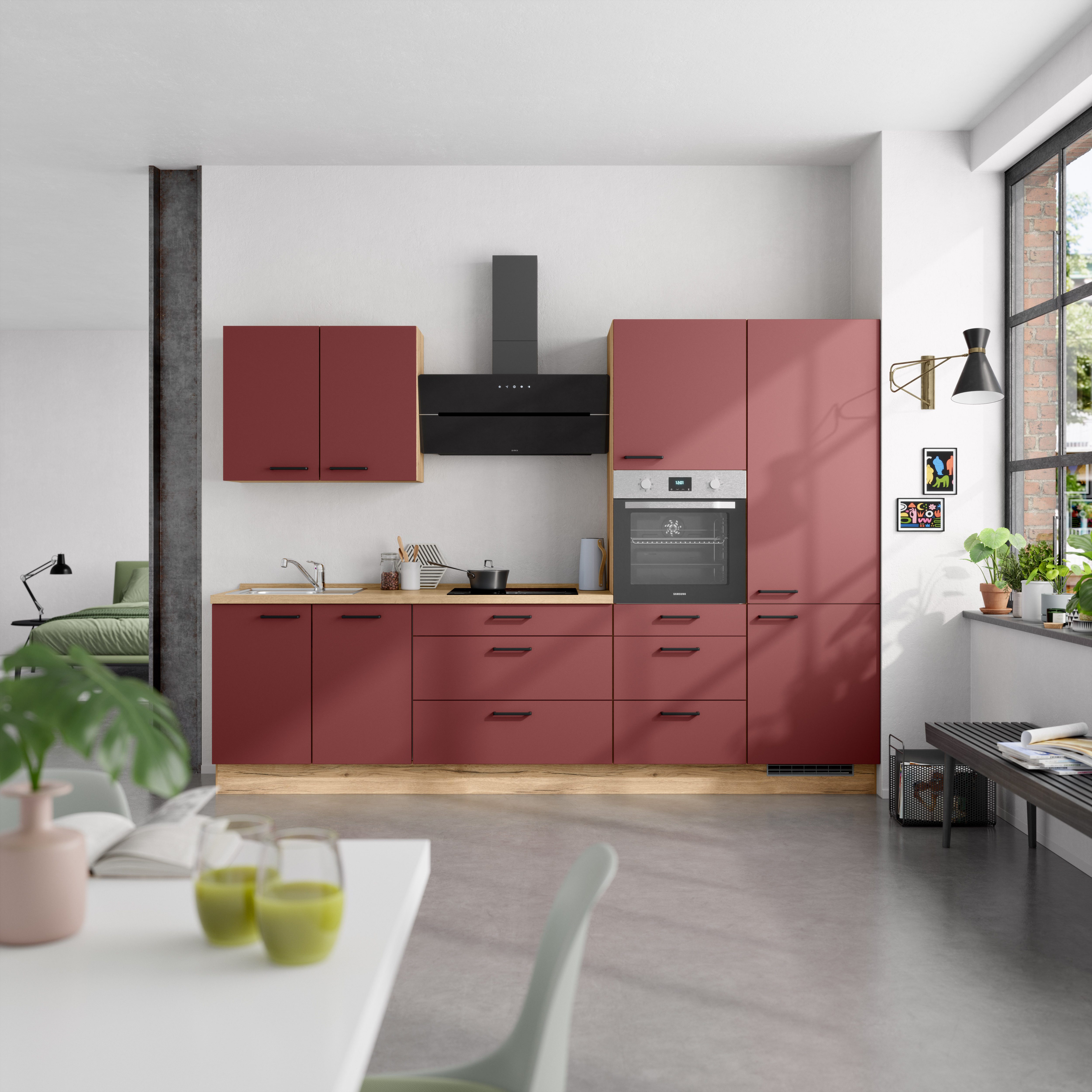nobilia® Küchenzeile "Easytouch II", NEU: individuell anpassbar mit gratis Profi-Beratung, vormontiert, Breite 300 cm, Ausrichtung wählbar, wahlw. mit E-Geräten