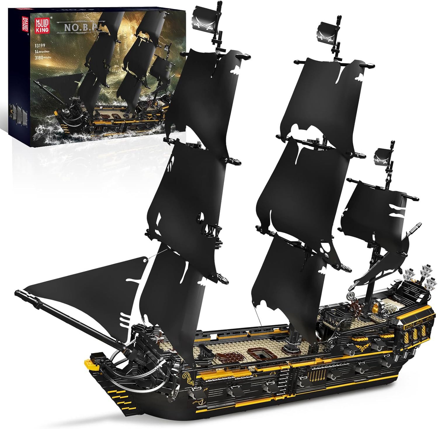 Mould King Mould King 13199 The Black Pearl B.P. 3.180 Teile Konstruktions-Spielset, (3180 St)