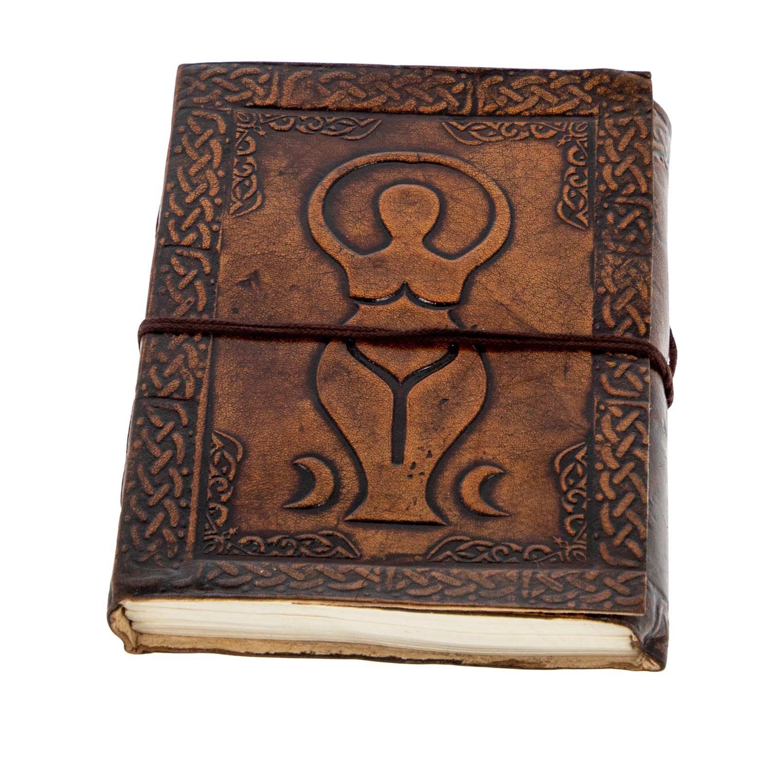 KUNST UND MAGIE Tagebuch Leder Große Mondgöttin Göttin Tagebuch Notizbuch Wicca 15x11,5cm