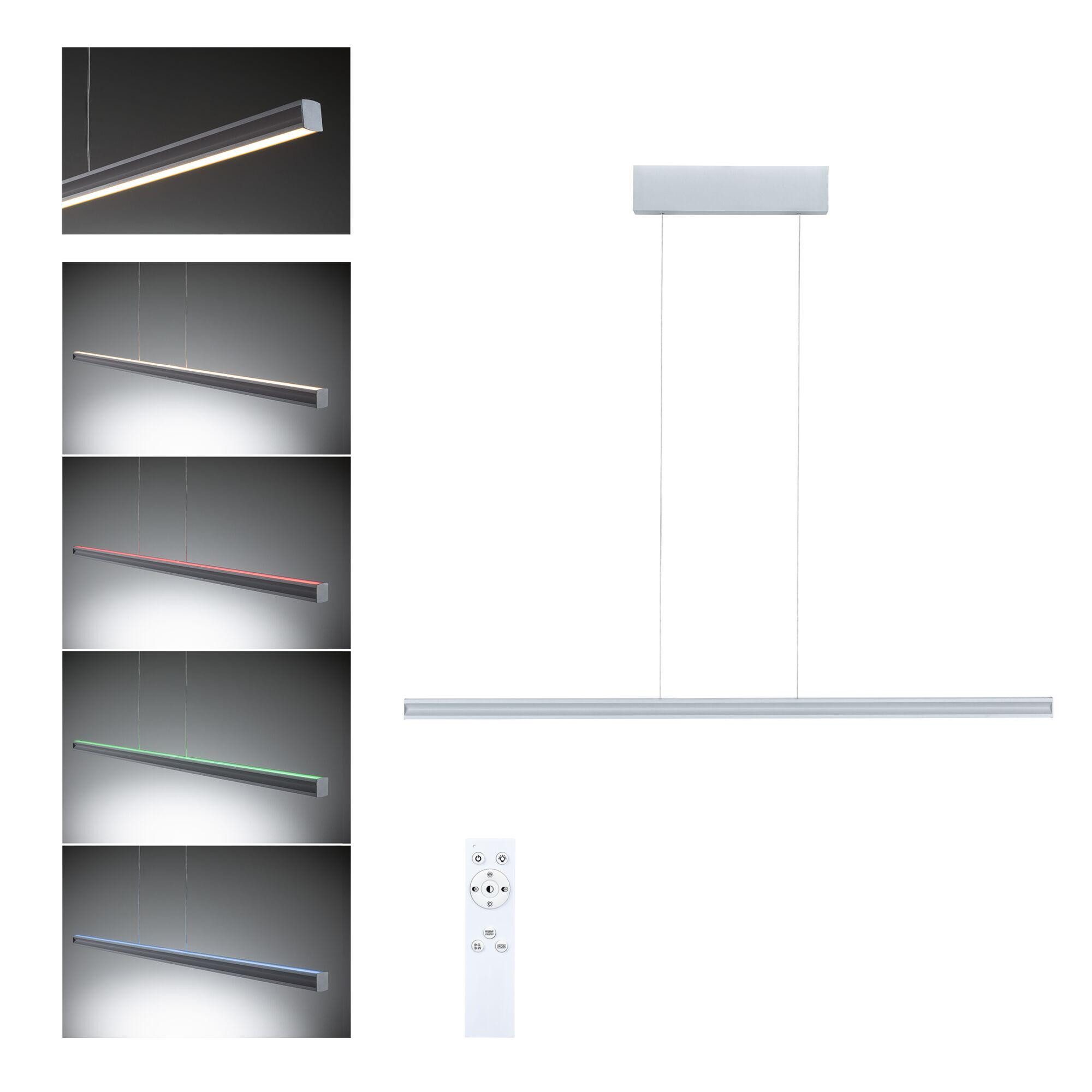 Paulmann LED Pendelleuchte LED Pendelleuchte Lesko RGBW+ dimmbar 1400lm / 120lm 19W / 3W Silber m