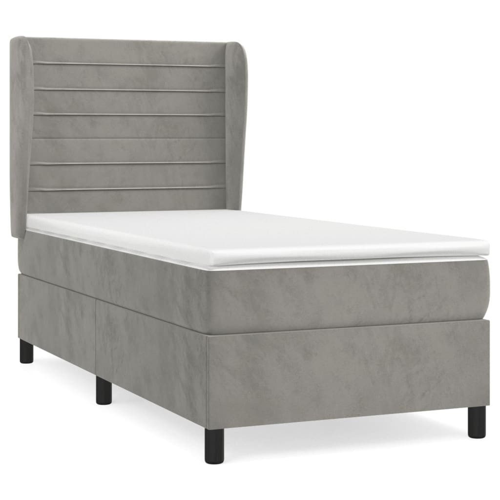 Vidaxl Boxspringbett Mit Matratze Dunkelgrau 100x200 Cm Samt günstig online kaufen