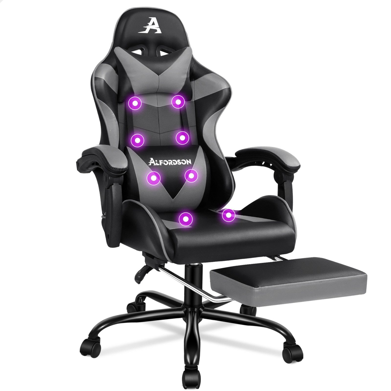 ALFORDSON Gaming-Stuhl mit Fußstütze, 8 Massagepunkten günstig online kaufen