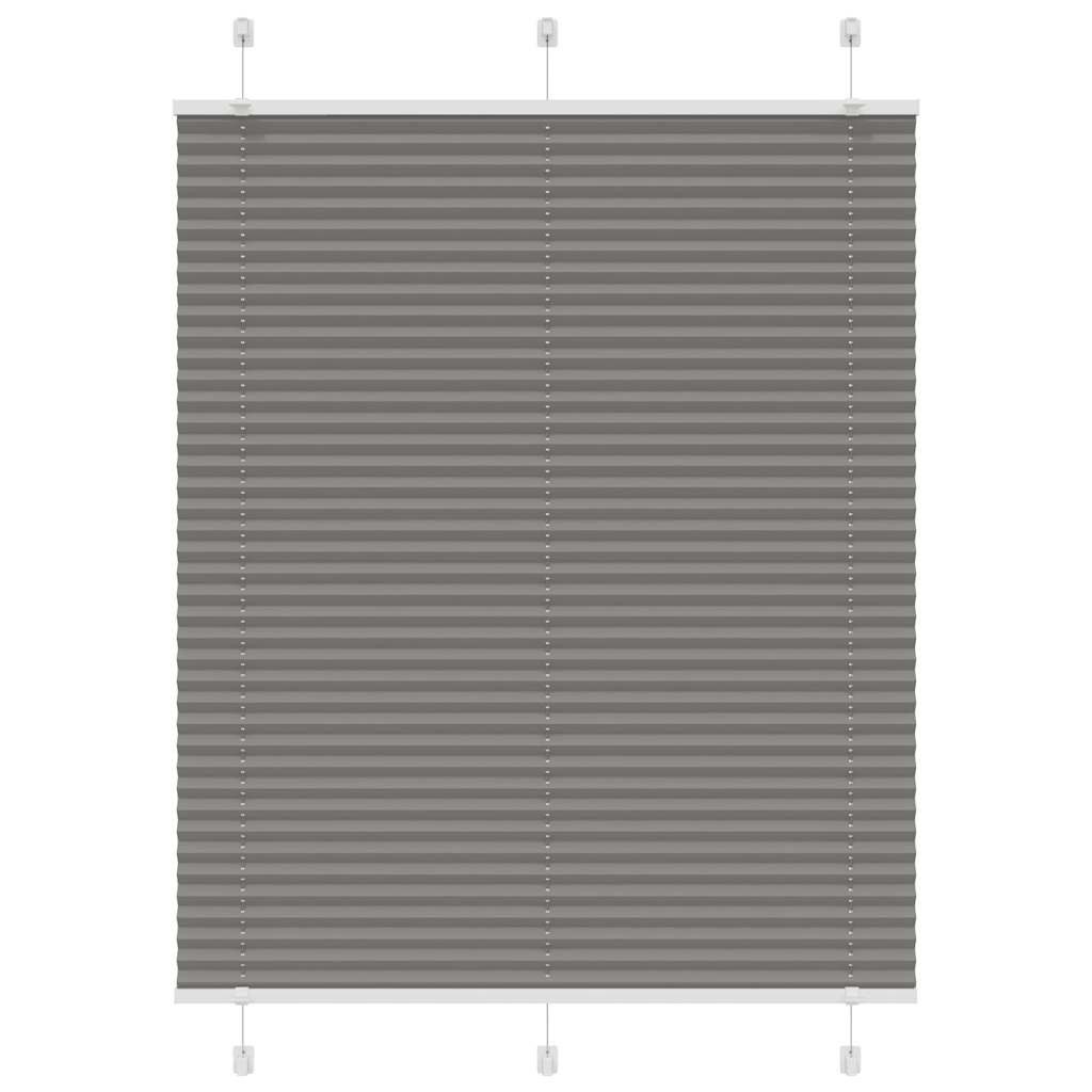 Gardine 105 x 100 cm Plissee Anthrazit 105x100 cm Stoffbreite 104,4 cm Polyest
