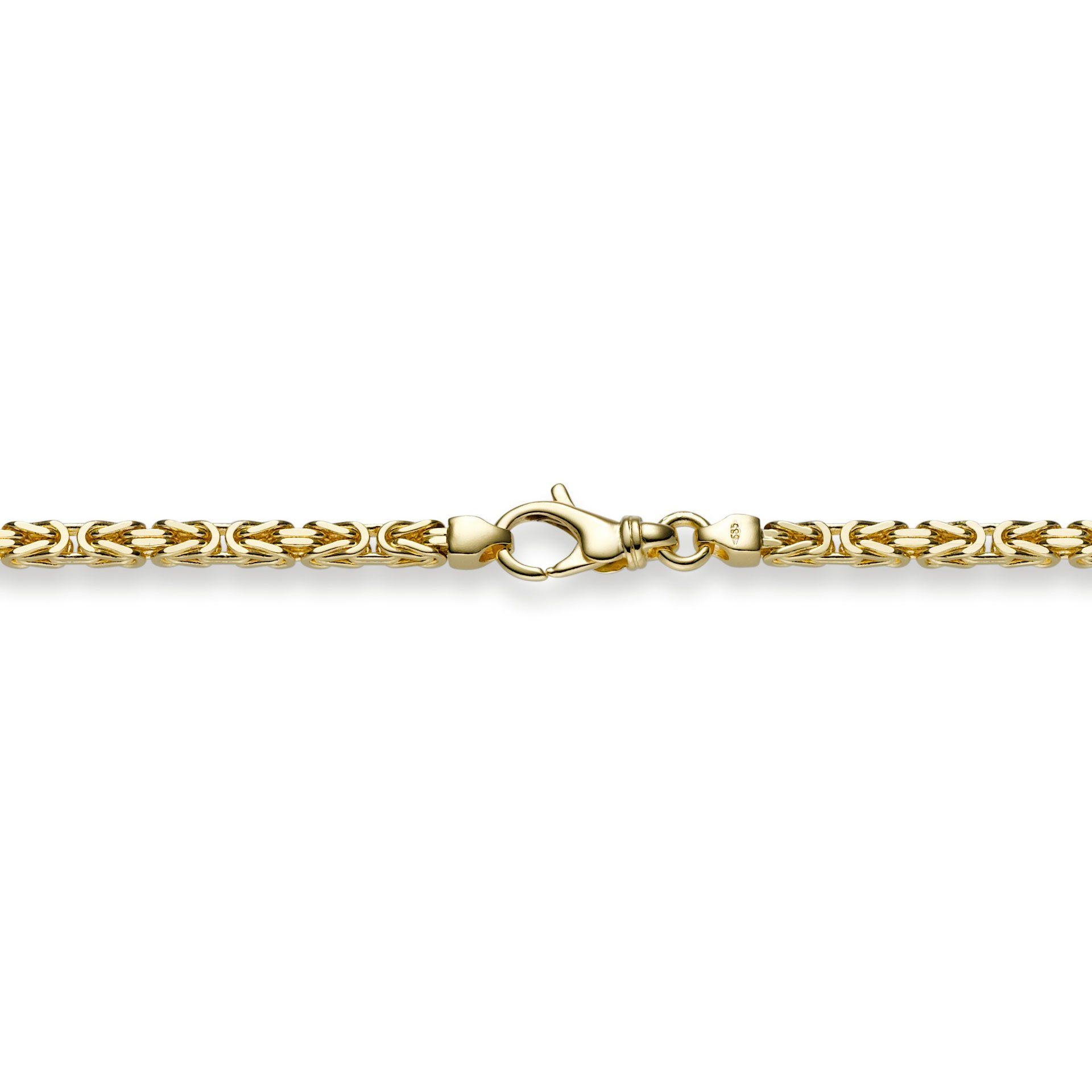 HOPLO Goldarmband Goldkette Königskette Länge 21cm - Breite 3,0mm - 750-18 Karat Gold