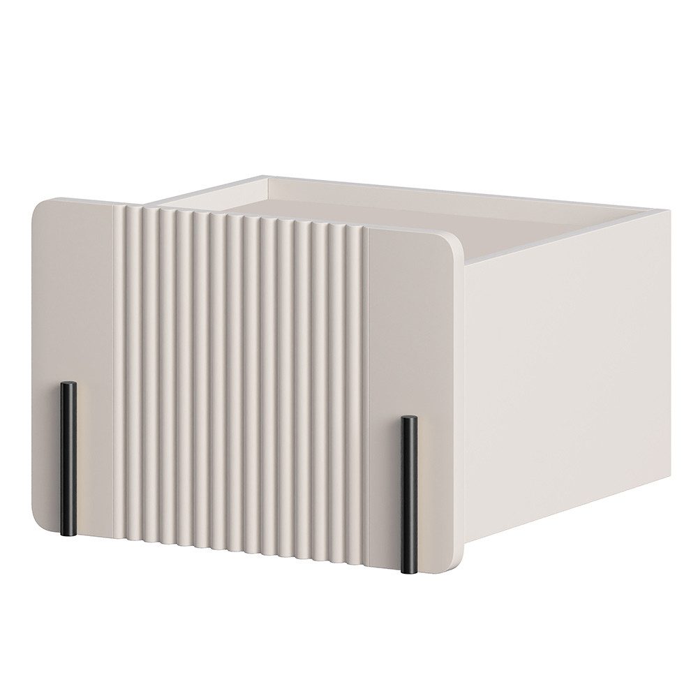 Lomadox Nachtschrank MEAFORD-141 Kaschmir, 1 Schublade mit Rillenfront, wandhängend